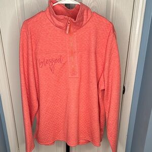 Croft & Barrow Coral Quilted Pullover